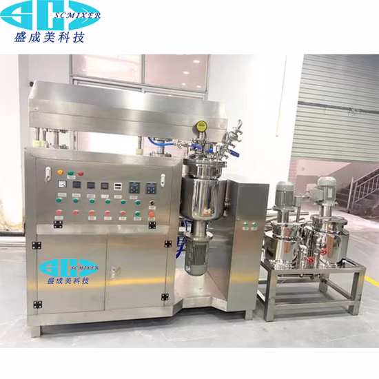 Mélangeur d'homogénéisateur émulsifiant sous vide 300L, mélangeur d'émulsification sous vide pour onitment et crème